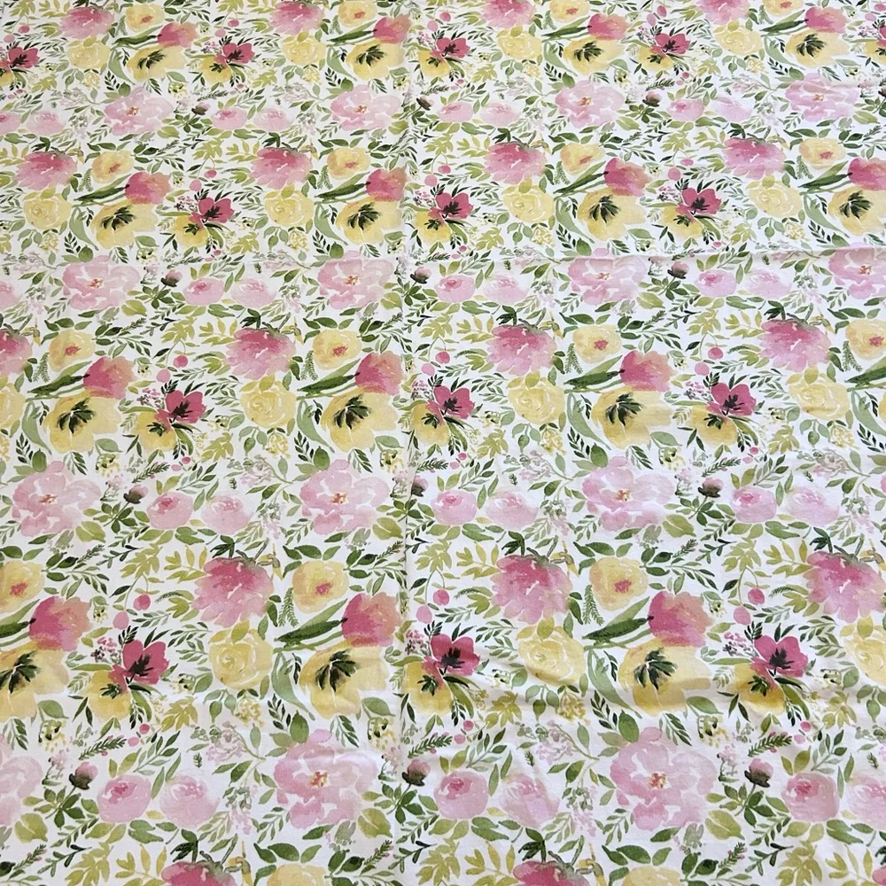 Cynthia Rowley Tablecloth Floral Rectangle 73” x 58.5” Cotton Colorful Whimsical